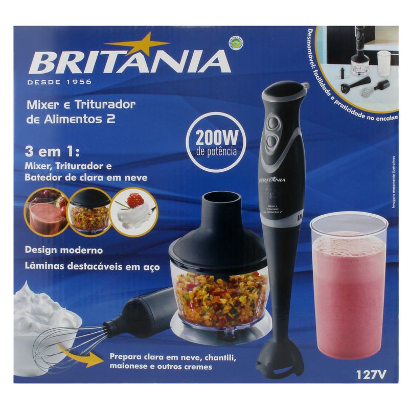 Mixer e Triturador de Alimentos 3 em 1 Britânia 127V