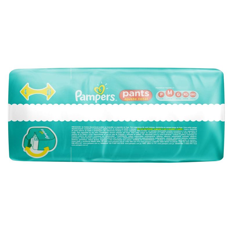 PAMPERS FRALDA PANTS AJUSTE TOTAL TAMANHO M x 20