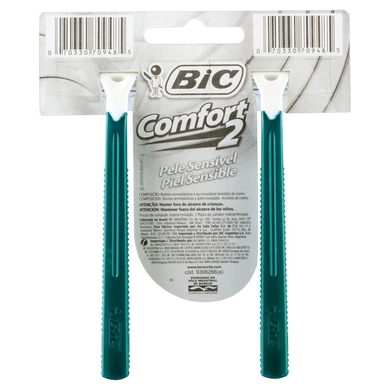 Aparelho Descartável Para Barbear Bic Comfort 2 2 Unidades