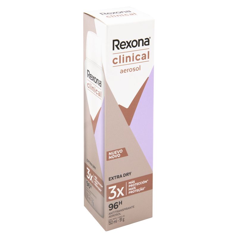 REXONA DESODORANTE AEROSOL CLINICAL WOMEN EXTRA DRY 150 ML x 1