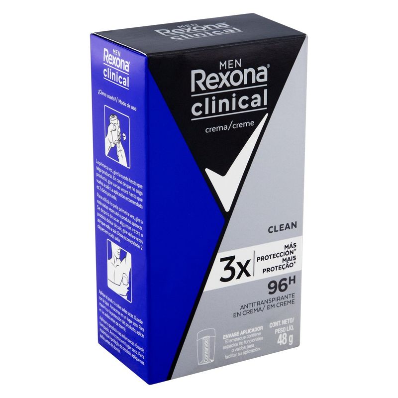 Desodorante creme Rexona Clinical Men Clean 48g