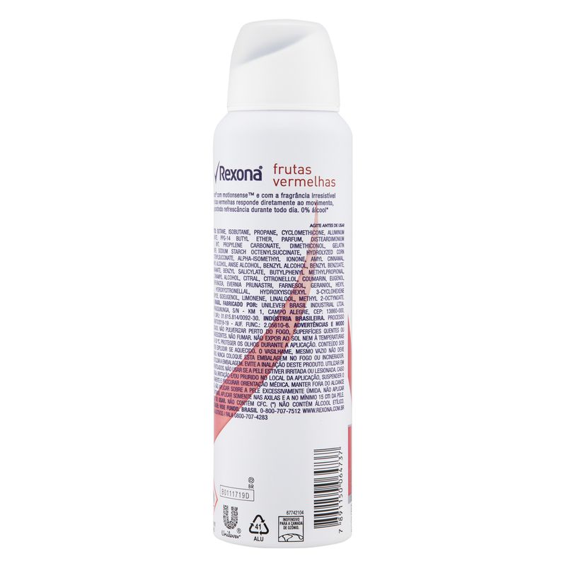 DESODORANTE AEROSOL REXONA FRUTAS VERMELHAS 90G