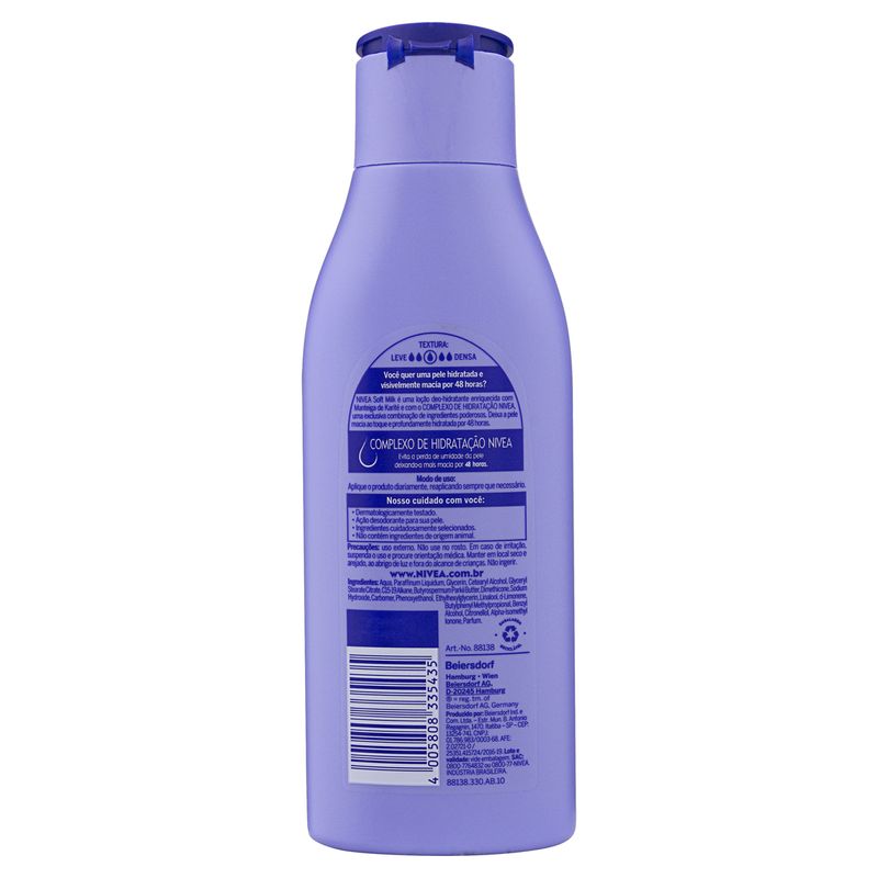 NIVEA BO SOFT MILK LOCAO PELE SECA 200 ML x 1