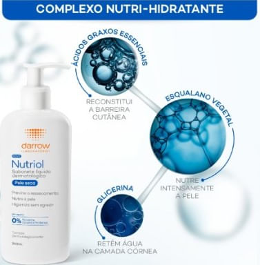 SABONETE LIQUIDO FACIAL DARROW NUTRIOL PELE SECA 240ML