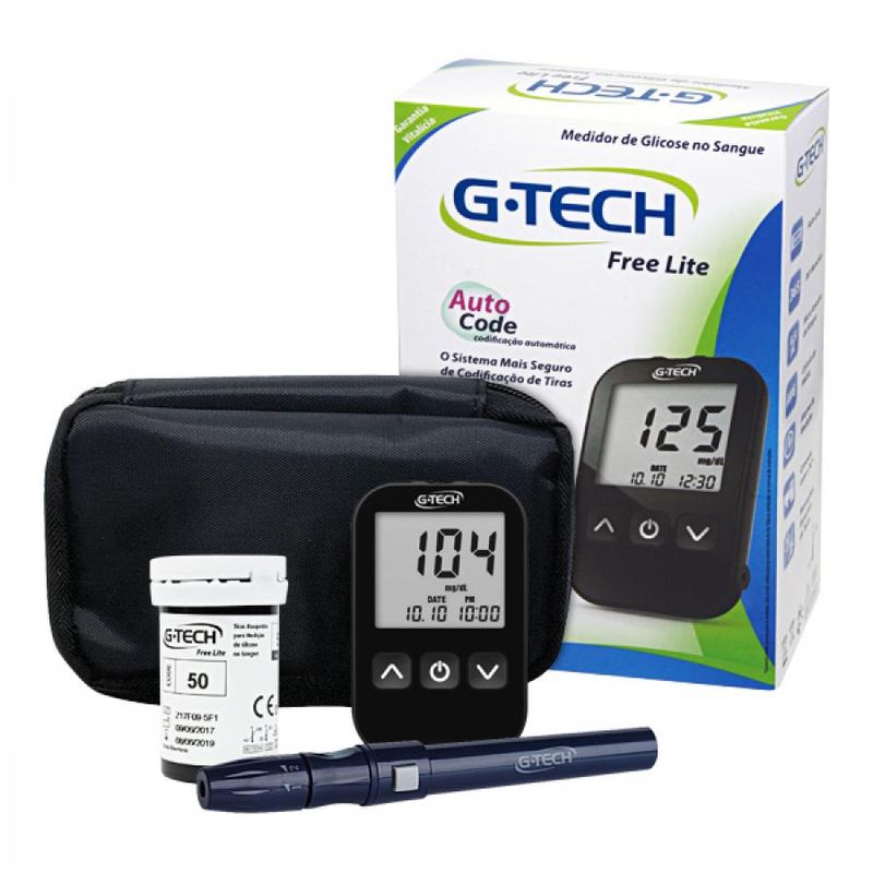 Kit Aparelho Medidor de Glicose Free - G Tech