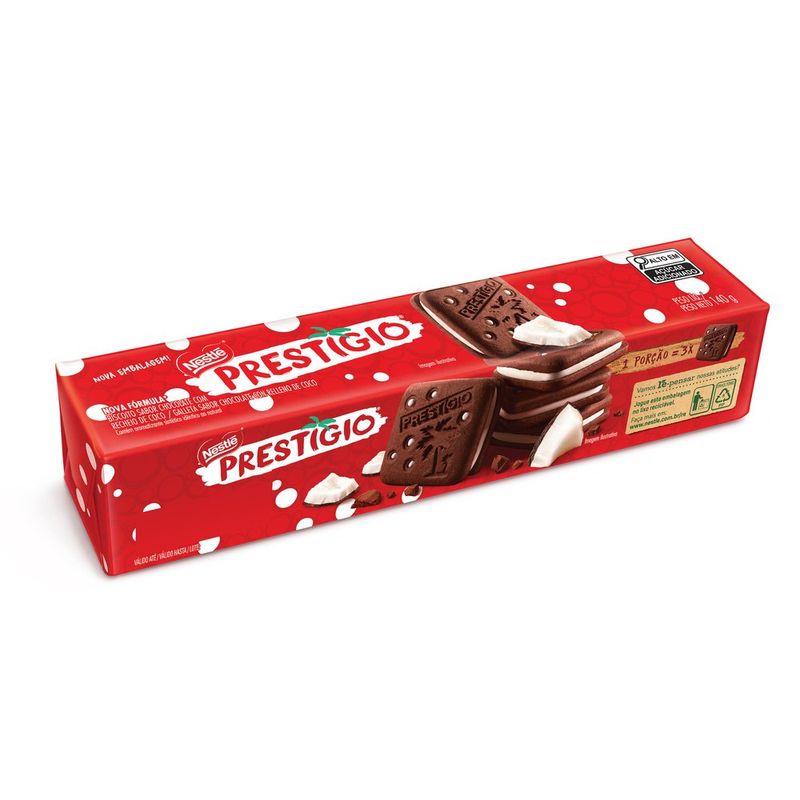 NESTLE PRESTIGIO BISCOITO RECHEADO CHOCOLATE BRANCO 140 G x 1