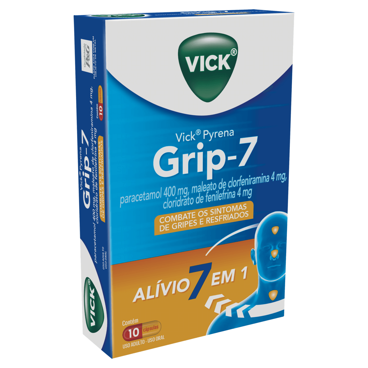 Vick Pyrena Grip-7 Paracetamol 400mg + Cloridrato Fenillefrina 4mg ...